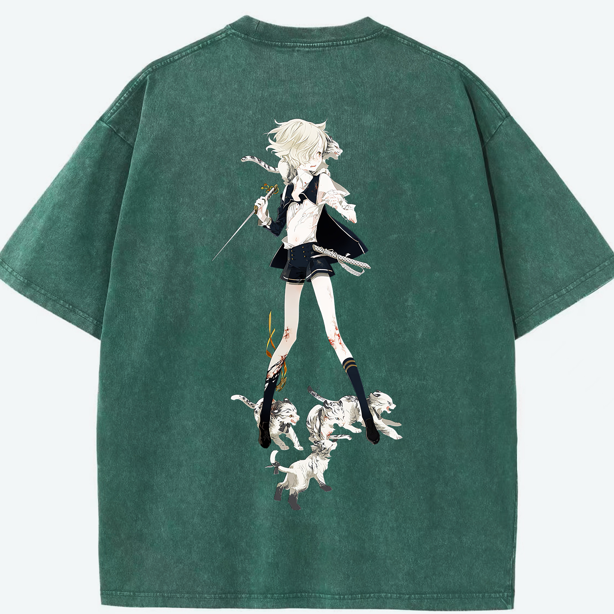 （画像用） 刀剣乱舞 Touken Ranbu 綿100% ヴィンテージ風 半袖Tシャツ（背面プリント）